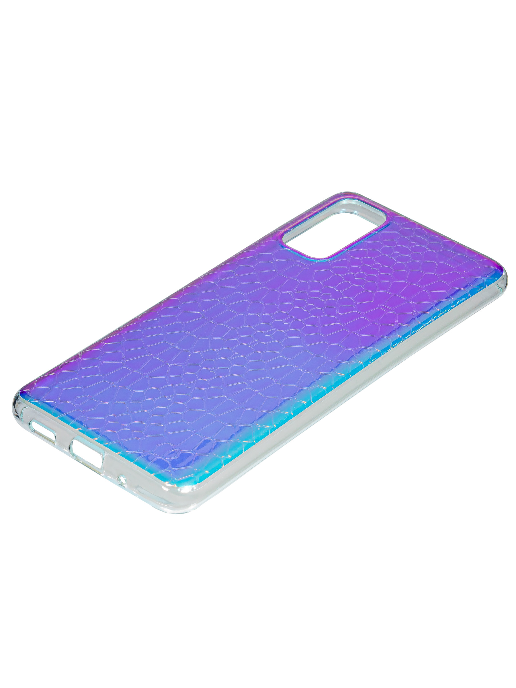 Силиконовый чехол Laser Gradient для Samsung Galaxy S20 crocodile  перламутровый - Москва