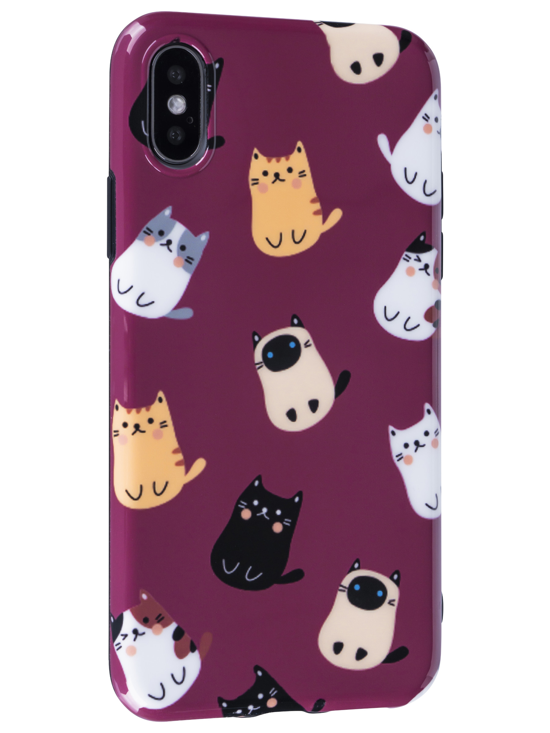 Силиконовый чехол Animal для iPhone X, XS, 10 котики - Москва