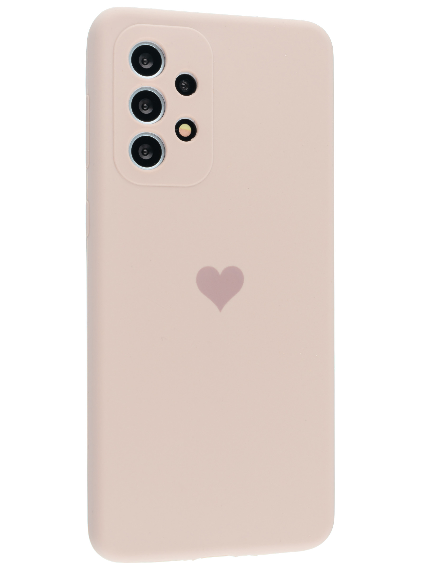 Силиконовый чехол Silicone Hearts для Samsung Galaxy A33 5G песочно-розовый  - Москва